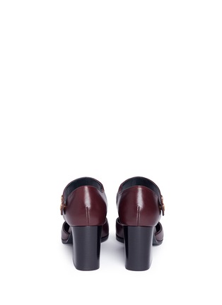 Back View - Click To Enlarge - MULBERRY - 'Marylebone' press stud leather Mary Jane pumps