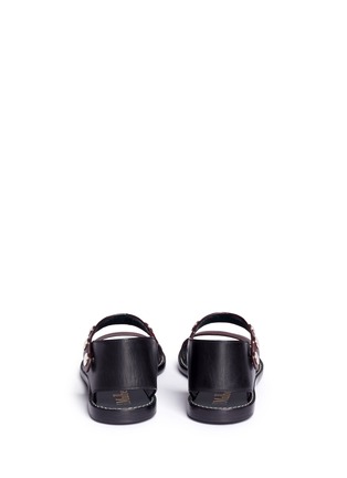 Back View - Click To Enlarge - MULBERRY - Press stud strap leather sandals