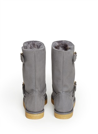 Back View - Click To Enlarge - STELLA MCCARTNEY - Faux-suede fur-lined boots