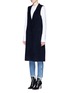 Front View - Click To Enlarge - MO&CO. EDITION 10 - Felted wool blend long vest