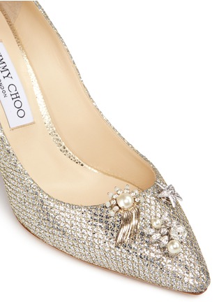 Detail View - Click To Enlarge - JIMMY CHOO - 'Jasmine 85' interchangeable jewel buttons glitter pumps