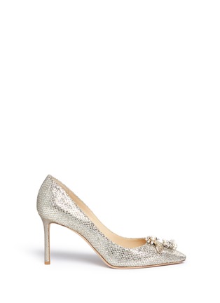 Main View - Click To Enlarge - JIMMY CHOO - 'Jasmine 85' interchangeable jewel buttons glitter pumps