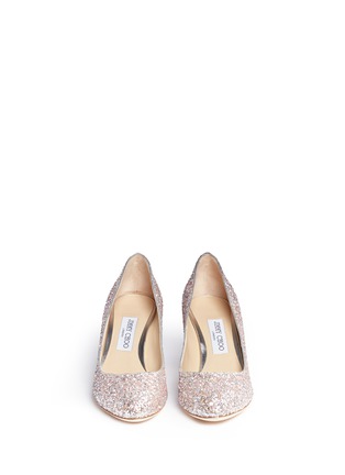Front View - Click To Enlarge - JIMMY CHOO - 'Billie 65' speckled coarse glitter pumps