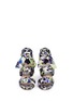 Front View - Click To Enlarge - JIMMY CHOO - 'Kris 100' camoflower print satin bow sandals
