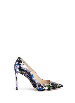 Main View - Click To Enlarge - JIMMY CHOO - 'Romy 100' camoflower print mirror leather pumps