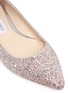 Detail View - Click To Enlarge - JIMMY CHOO - 'Romy' speckled coarse glitter skimmer flats