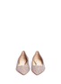Front View - Click To Enlarge - JIMMY CHOO - 'Romy' speckled coarse glitter skimmer flats