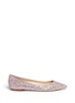 Main View - Click To Enlarge - JIMMY CHOO - 'Romy' speckled coarse glitter skimmer flats