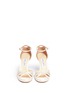 Front View - Click To Enlarge - JIMMY CHOO - 'Talia 100' metallic floral lace satin sandals