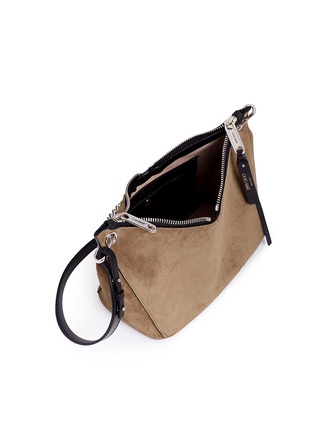  - JIMMY CHOO - 'Raven' small suede curb chain shoulder bag