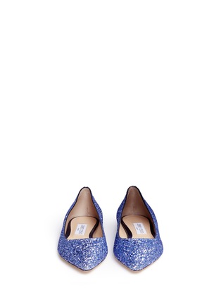 Front View - Click To Enlarge - JIMMY CHOO - 'Romy' coarse glitter skimmer flats