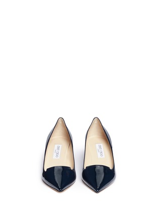 Front View - Click To Enlarge - JIMMY CHOO - 'Allure' notched vamp patent leather pumps