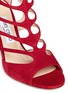 Detail View - Click To Enlarge - JIMMY CHOO - 'Ren 85' caged suede sandals