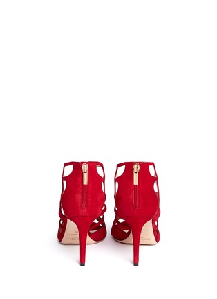 Back View - Click To Enlarge - JIMMY CHOO - 'Ren 85' caged suede sandals