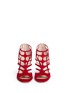 Front View - Click To Enlarge - JIMMY CHOO - 'Ren 85' caged suede sandals