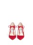 Front View - Click To Enlarge - JIMMY CHOO - 'Vanessa 85' cutout suede and leather pumps