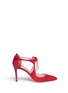 Main View - Click To Enlarge - JIMMY CHOO - 'Vanessa 85' cutout suede and leather pumps
