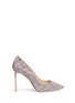 Main View - Click To Enlarge - JIMMY CHOO - 'Romy 100' coarse glitter pumps