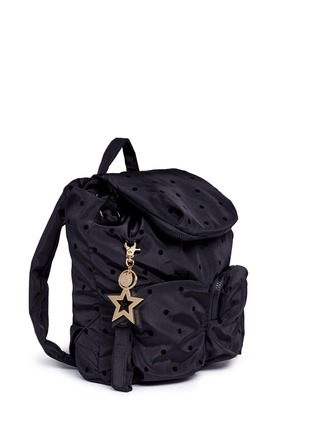 Detail View - Click To Enlarge - SEE BY CHLOÉ - 'Joy Rider' small flocked polka dot backpack