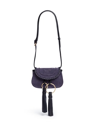 Detail View - Click To Enlarge - SEE BY CHLOÉ - 'Polly' mini tassel suede saddle bag
