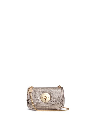 Main View - Click To Enlarge - SEE BY CHLOÉ - 'Lois' metallic crinkled sheepskin leather shoulder bag