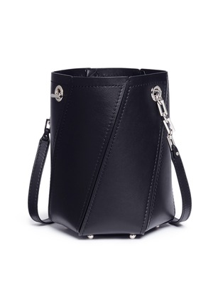 Back View - Click To Enlarge - PROENZA SCHOULER - 'Hex' mini bonded whipstich leather bucket bag