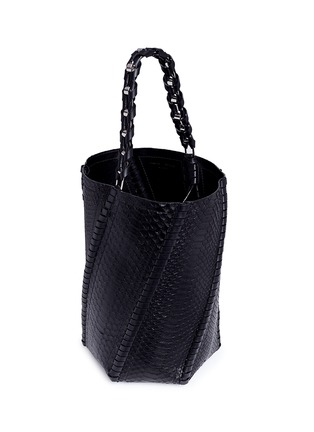 Detail View - Click To Enlarge - PROENZA SCHOULER - 'Hex' large whipstitch python leather bucket bag