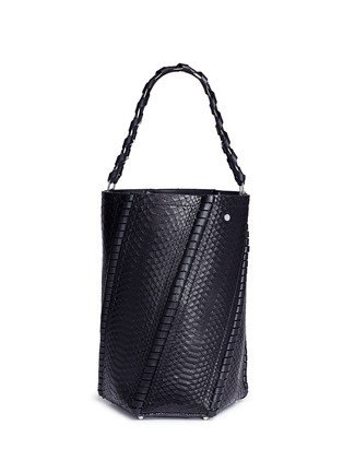 Main View - Click To Enlarge - PROENZA SCHOULER - 'Hex' large whipstitch python leather bucket bag