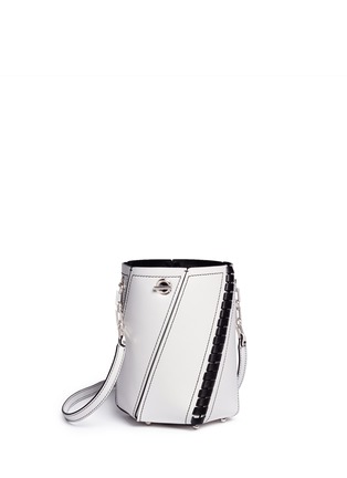 Detail View - Click To Enlarge - PROENZA SCHOULER - 'Hex' mini bonded whipstitch leather bucket bag