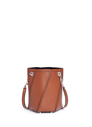 Detail View - Click To Enlarge - PROENZA SCHOULER - Hex' small contrast stitch leather crossbody bucket bag