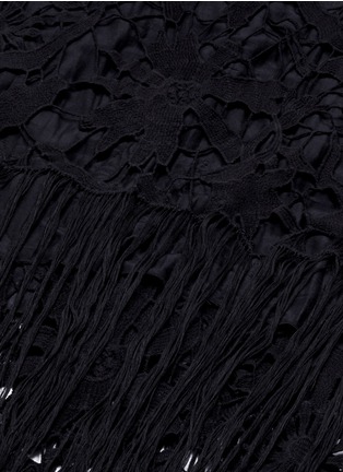 Detail View - Click To Enlarge - DRIES VAN NOTEN - 'Flame' floral crochet lace fringed scarf