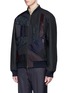 Front View - Click To Enlarge - DRIES VAN NOTEN - Mix patchwork cotton-linen bomber jacket