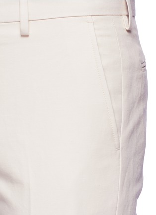 Detail View - Click To Enlarge - DRIES VAN NOTEN - Rolled cuff cotton-linen pants