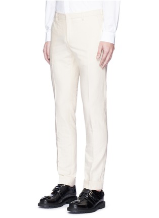 Front View - Click To Enlarge - DRIES VAN NOTEN - Rolled cuff cotton-linen pants