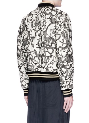 Back View - Click To Enlarge - DRIES VAN NOTEN - Calligraphy tapestry embroidered reversible bomber jacket