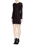 Figure View - Click To Enlarge - RVN - Vertical stripe' jacquard bodycon dress