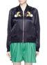 Main View - Click To Enlarge - MUVEIL - Embellished tiger embroidery satin bomber jacket