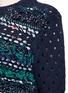 Detail View - Click To Enlarge - MUVEIL - Mix ribbon mesh stripe cotton sweater
