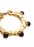 Detail View - Click To Enlarge - ELA STONE - 'Suzy' onyx charm gears brass bracelet