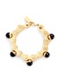 Main View - Click To Enlarge - ELA STONE - 'Suzy' onyx charm gears brass bracelet
