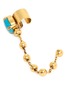 Detail View - Click To Enlarge - ELA STONE - 'Liad Crochet' turquoise chain ear cuff and stud earring set