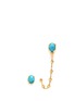Main View - Click To Enlarge - ELA STONE - 'Liad Crochet' turquoise chain ear cuff and stud earring set