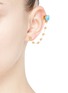 Figure View - Click To Enlarge - ELA STONE - 'Liad Crochet' turquoise chain ear cuff and stud earring set