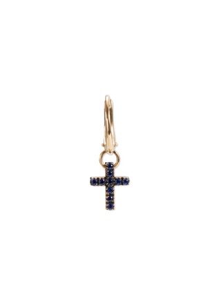 Main View - Click To Enlarge - POMELLATO - 'Glory' sapphire 18k rose gold cross drop single earring