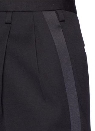 Detail View - Click To Enlarge - SAINT LAURENT - Satin tuxedo stripe wool hopsack pants