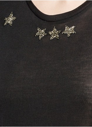 Detail View - Click To Enlarge - SAINT LAURENT - Star embroidery silk knit vest