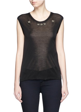 Main View - Click To Enlarge - SAINT LAURENT - Star embroidery silk knit vest