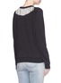Back View - Click To Enlarge - SAINT LAURENT - Metal fringe neck cotton sweatshirt