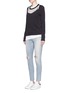 Figure View - Click To Enlarge - SAINT LAURENT - Metal fringe neck cotton sweatshirt