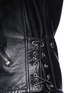 Detail View - Click To Enlarge - SAINT LAURENT - Fringe lace-up leather motorcycle jacket